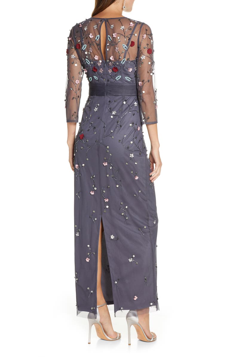 JS Collections Floral 3D Embellished Gown, Alternate, color, 