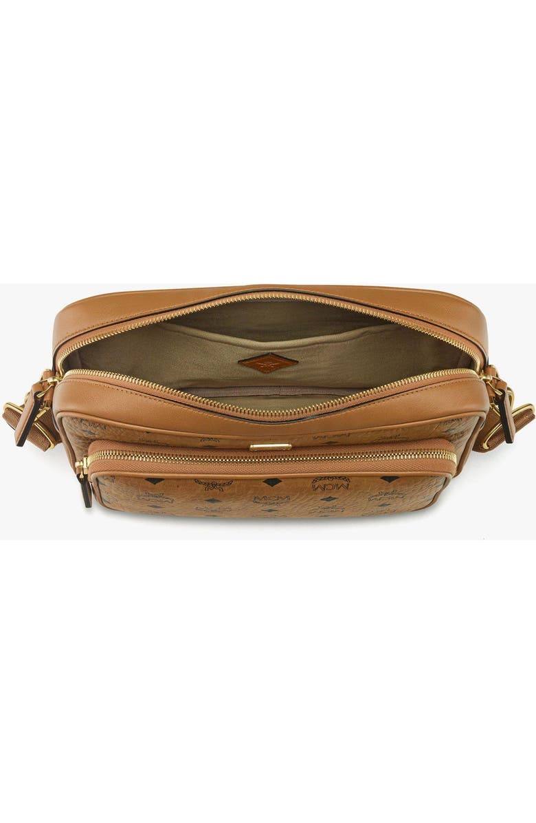 MCM Aren Crossbody in Visetos, Alternate, color, Cognac