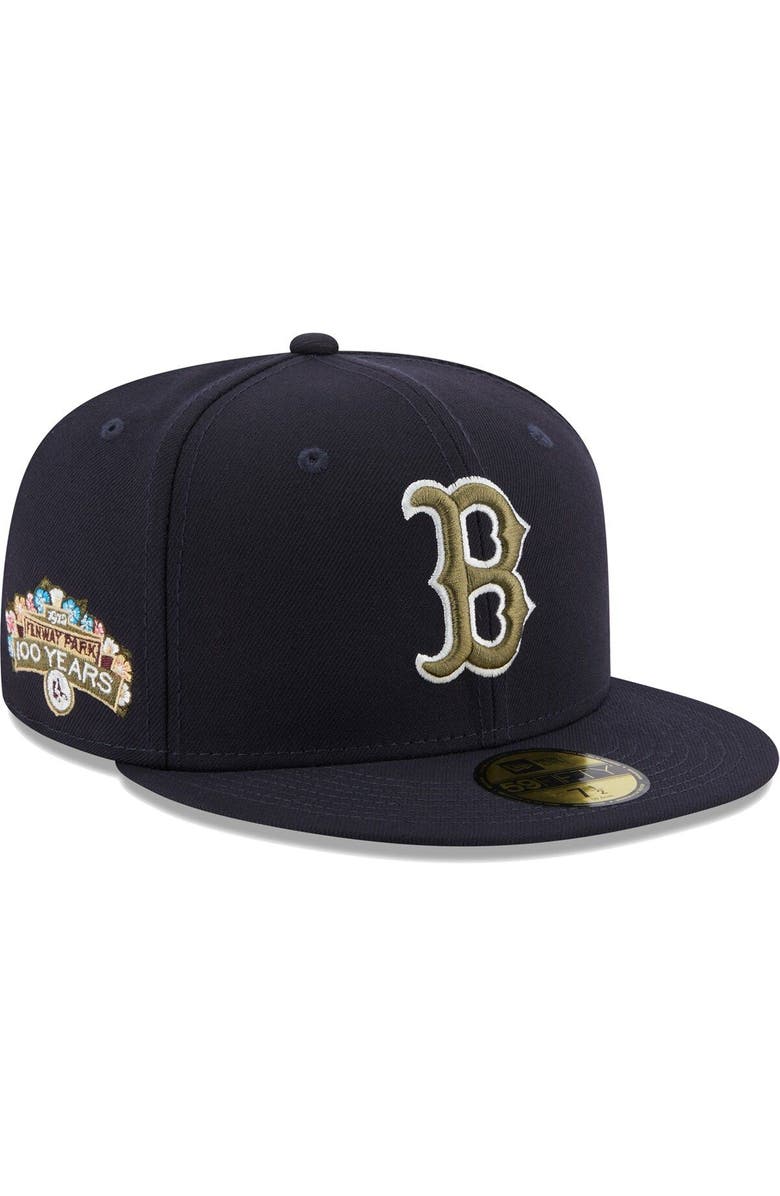 New Era Men's New Era Navy Boston Red Sox 100 Years Spring Training Botanical 59FIFTY Fitted Hat, Alternate, color, 