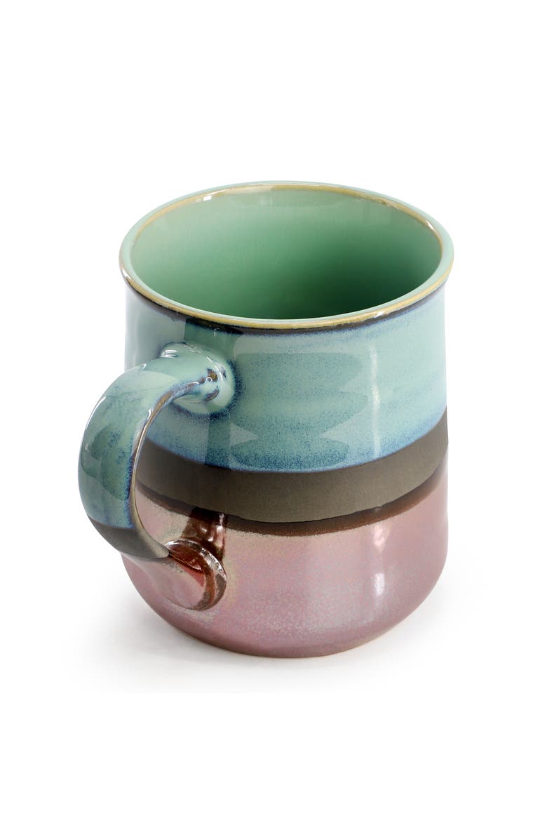 Gibson Home Copper Tonal 4 Piece 18 Ounce Stoneware Cup Set, Alternate, color, Green