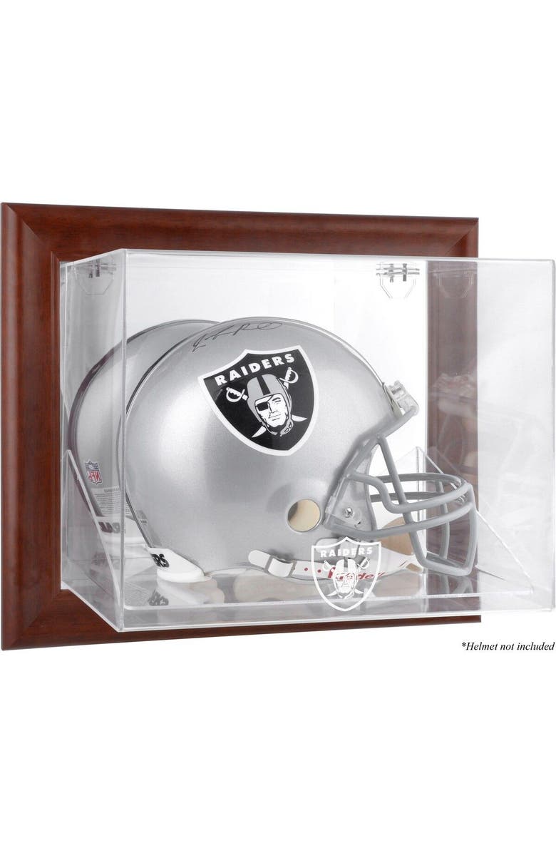 FANATICS AUTHENTIC Las Vegas Raiders Brown Framed Wall-Mountable Logo Helmet Case, Main, color, 