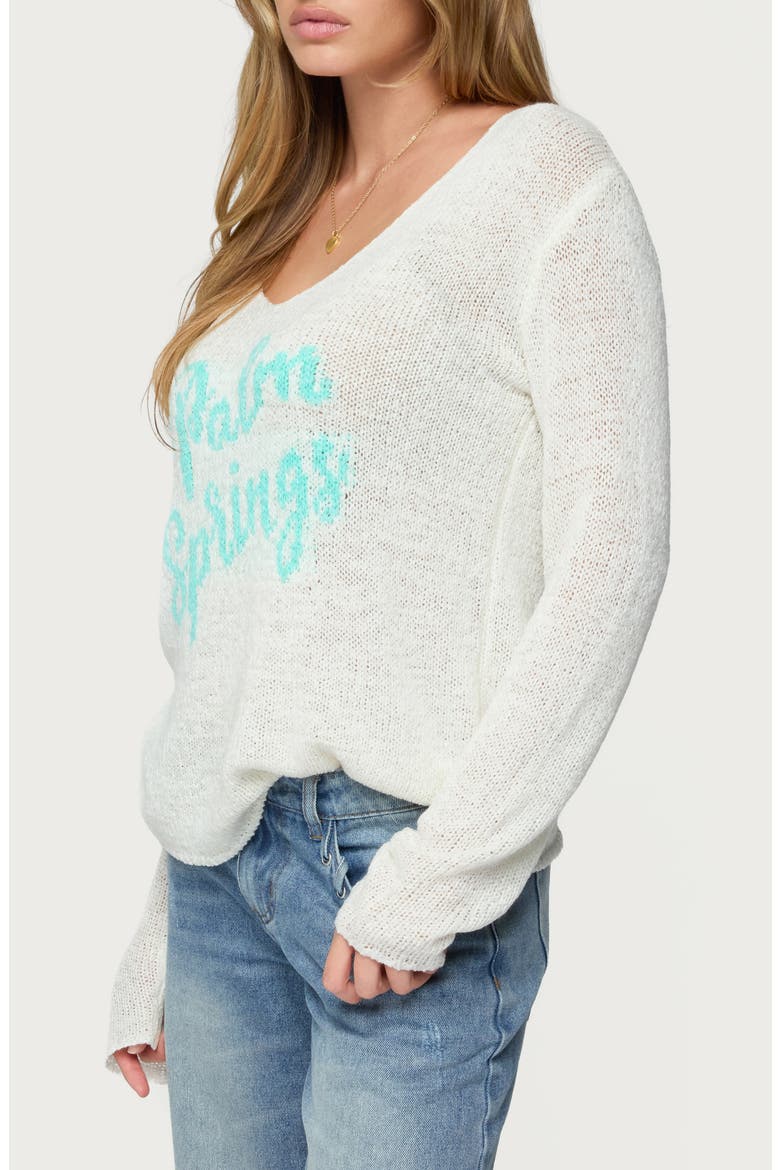 Palm Spring Scoop Neck Sweater, Alternate, color, CREAM