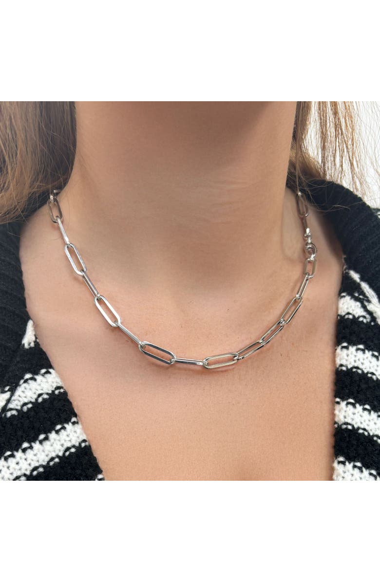 The Lovery Fine Jewelry Extra Large Paperclip Link Chain Necklace, Alternate, color, White Gold