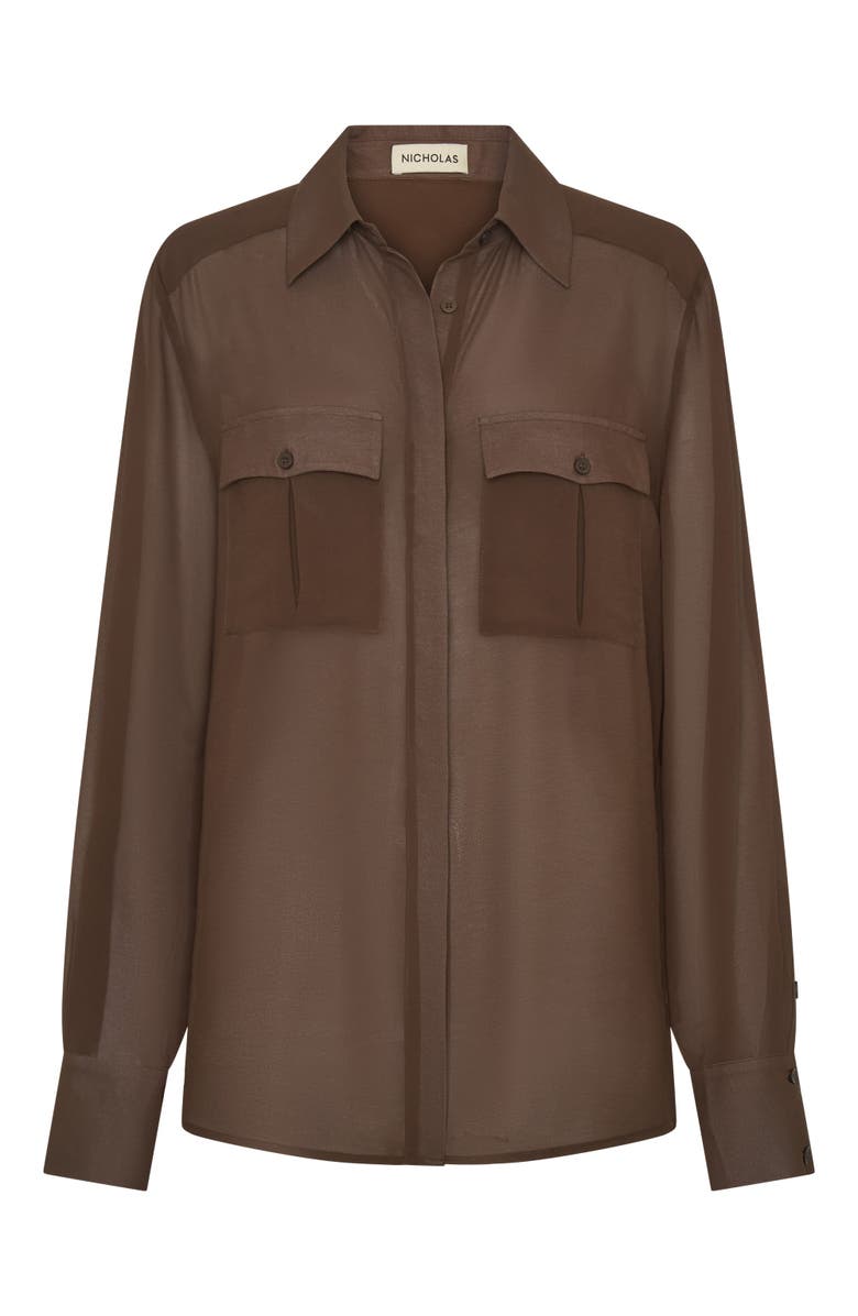 NICHOLAS Chloe Shirt, Alternate, color, Espresso