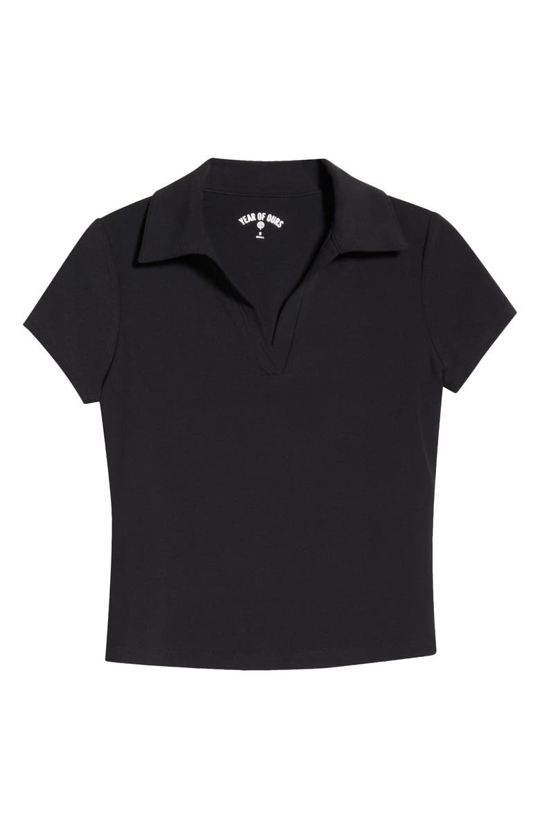 Year of Ours Studio Polo Tee, Alternate, color, Black