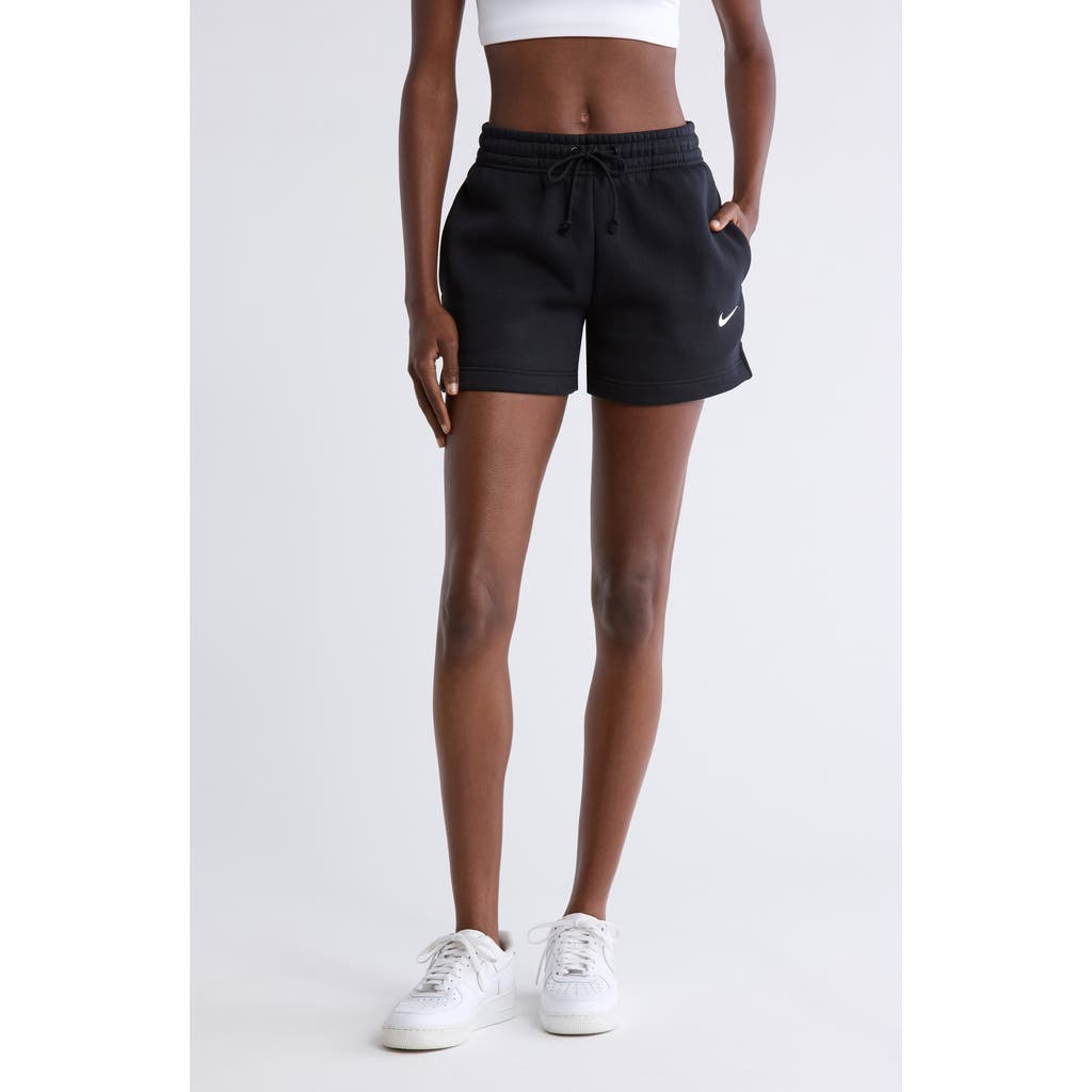 Nike Sportswear Phoenix Fleece Mid-rise 4-inch Shorts In Black