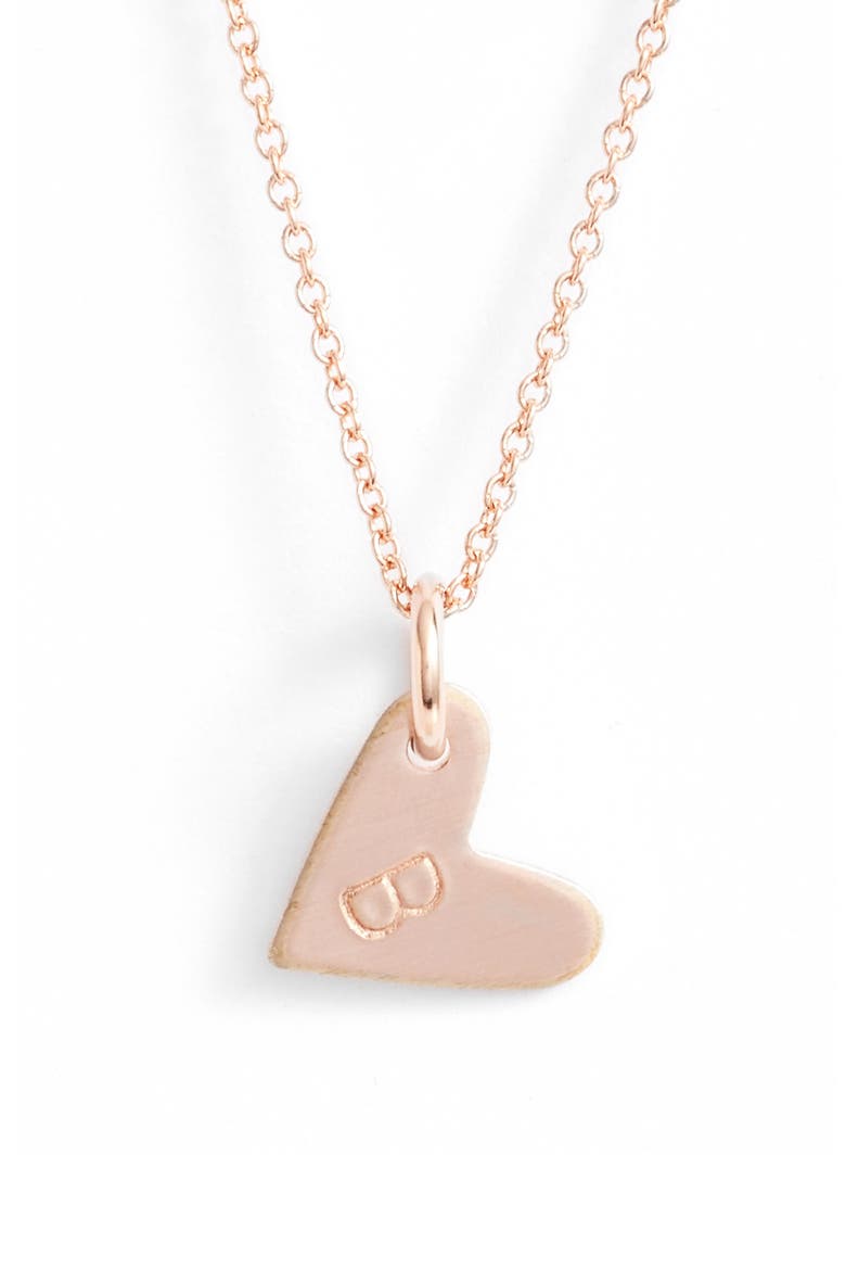 Initial Heart Pendant Necklace, Main, color, ROSE GOLD/ B