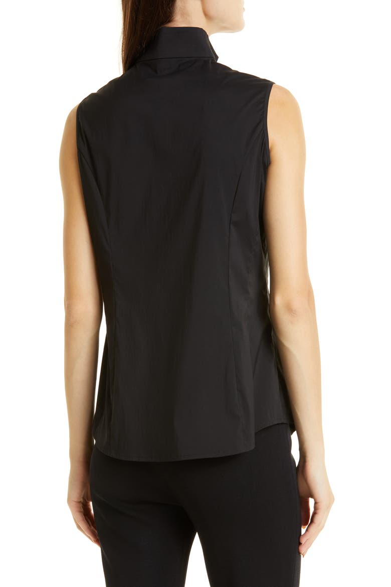 Sleeveless Stand Collar Blouse, Alternate, color, BLACK