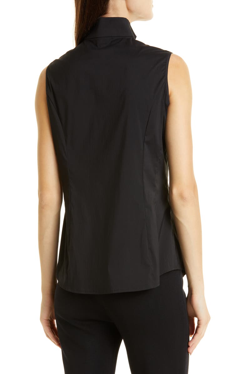 Misook Sleeveless Stand Collar Blouse, Alternate, color, Black