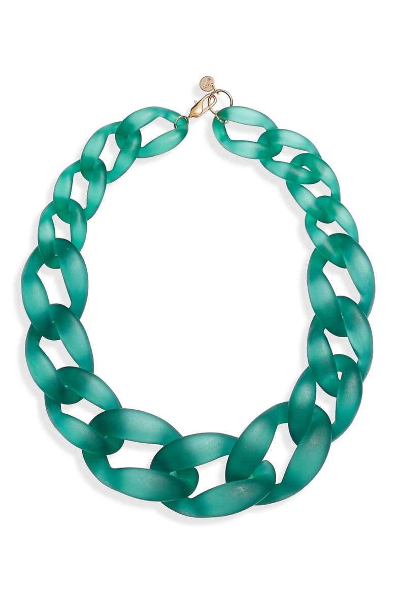 Links Necklace, Main, color, TEAL