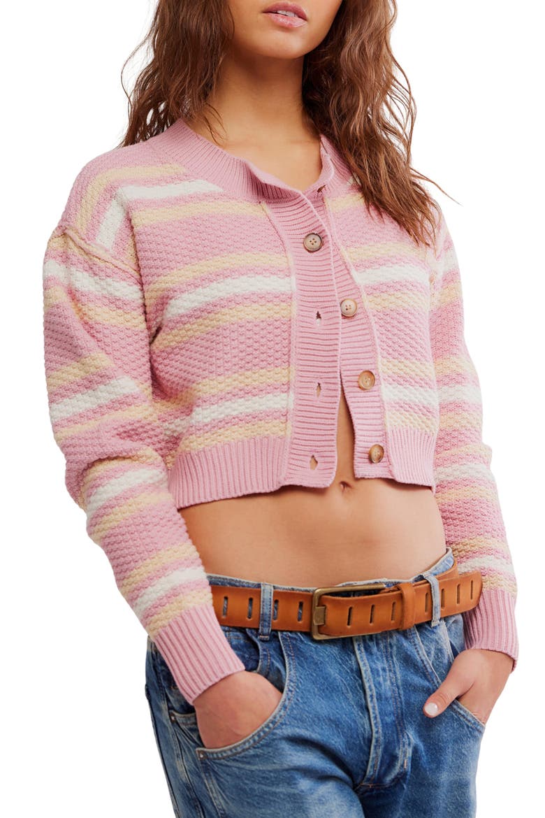 Lila Stripe Cardigan, Main, color, PINK COMBO