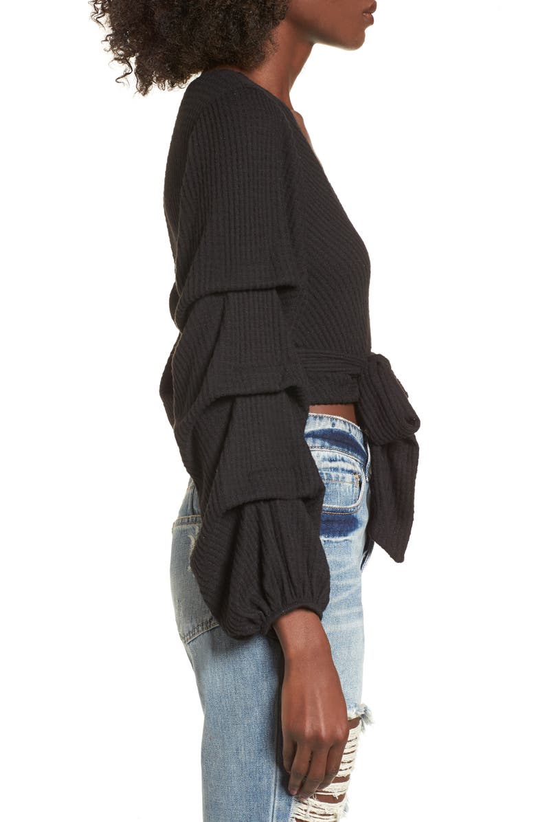 4SI3NNA Wrap Sweater, Alternate, color, 