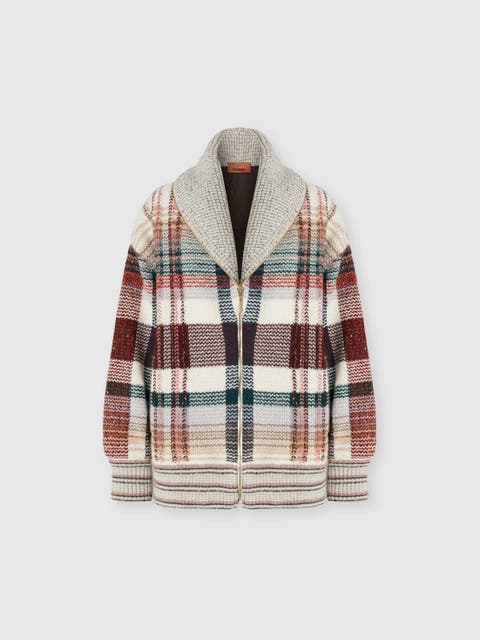 Quilted Jacket With Check Pattern