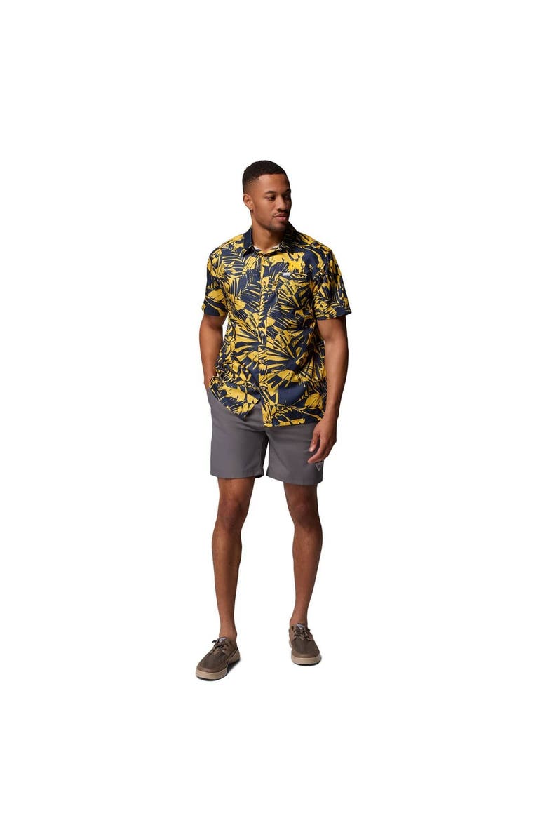 Columbia Men's Columbia Navy Michigan Wolverines Super Slack Tide Omni-Wick Button-Up Shirt, Alternate, color, Navy