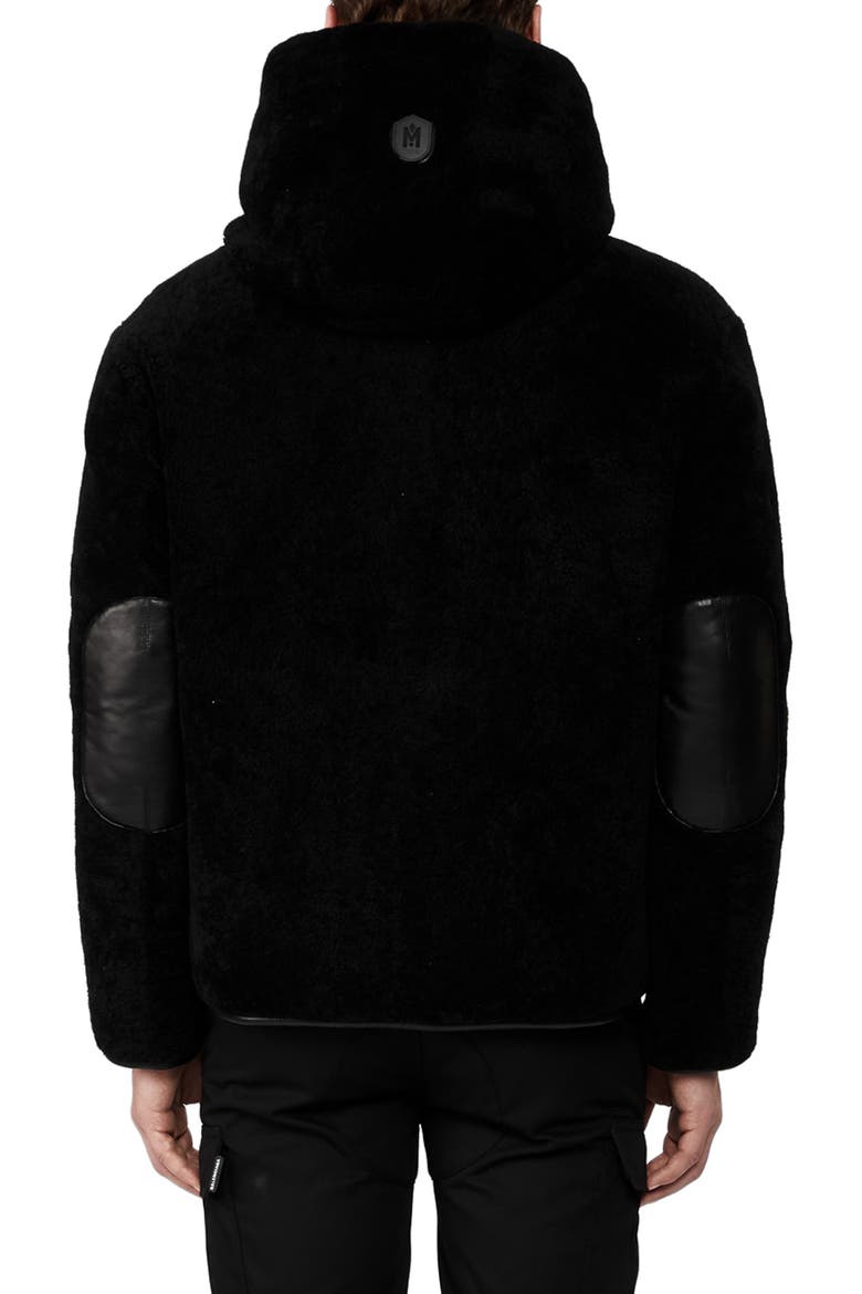 Bryce Reversible Water Resistant Genuine Shearling Down Coat, Alternate, color, BLACK