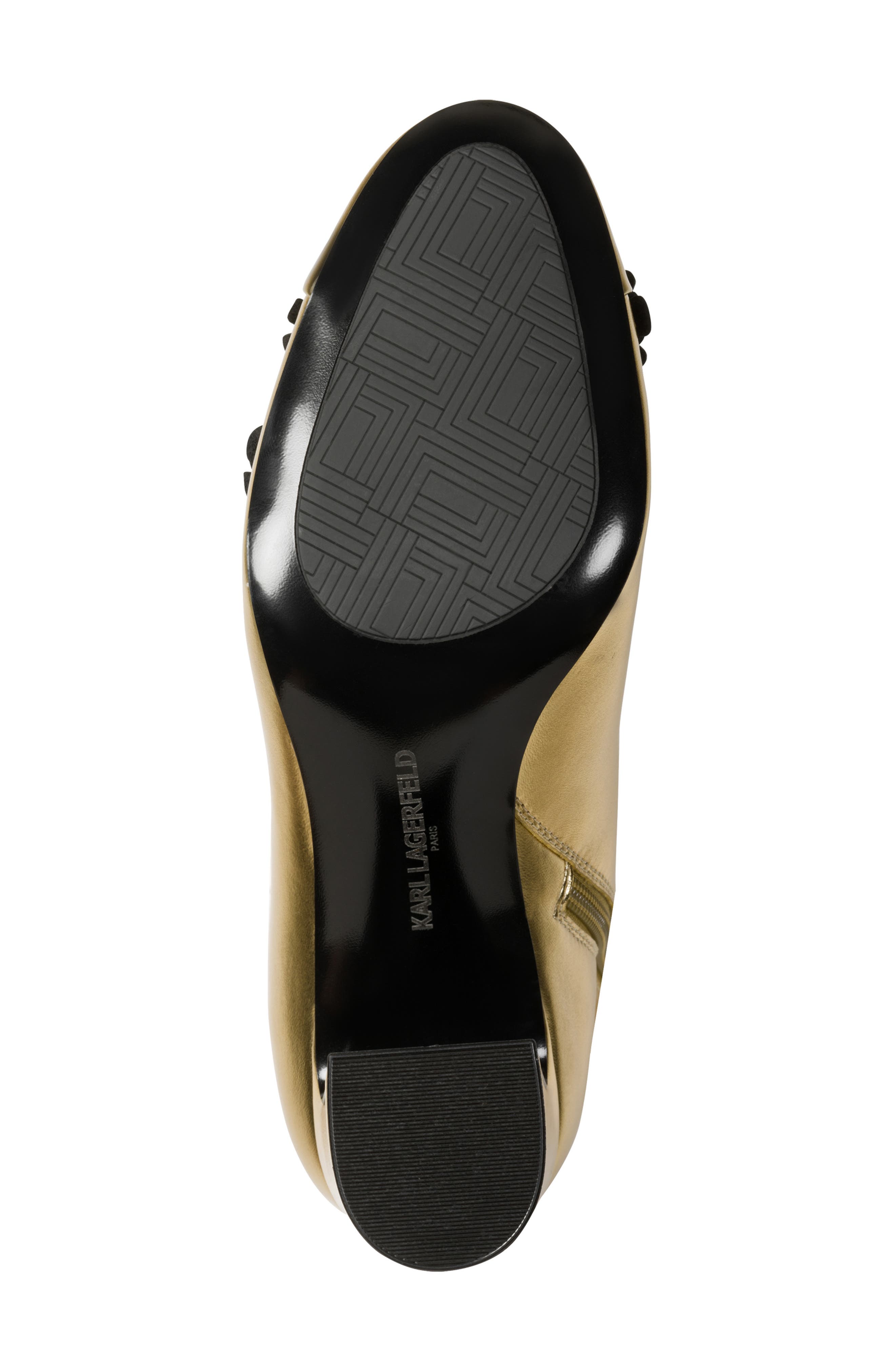 KARL LAGERFELD PARIS Dalyn Fleur Embellished Bootie, Alternate, color, Gold