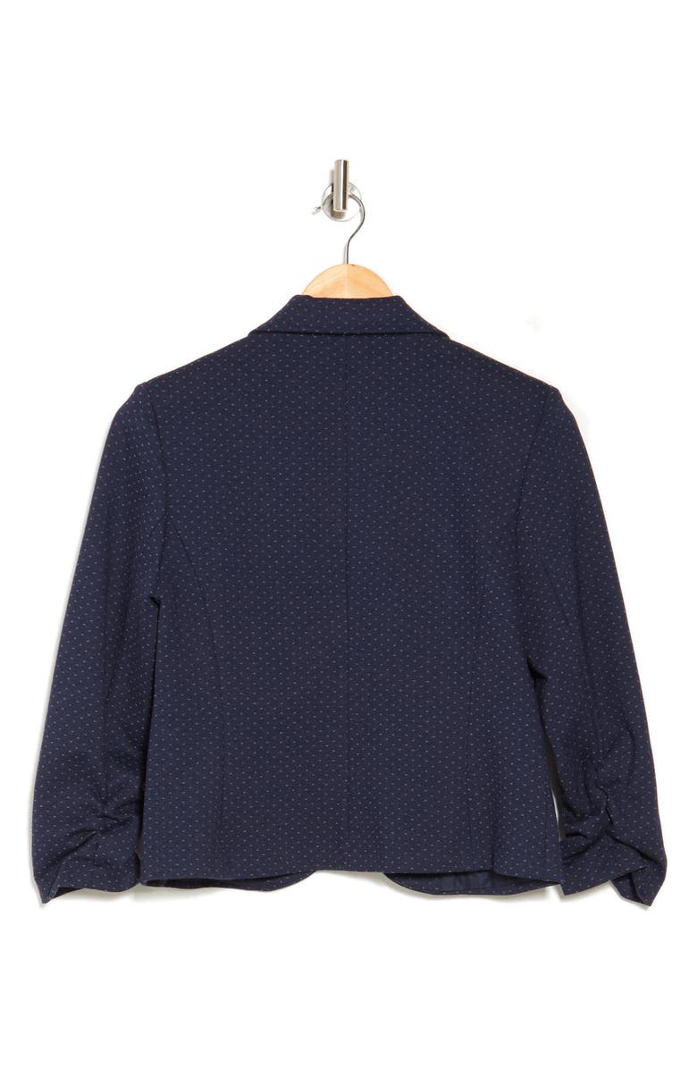 Amanda & Chelsea AMANDA AND CHELSEA Ponte Scrunch Jacket, Alternate, color, Navy / White
