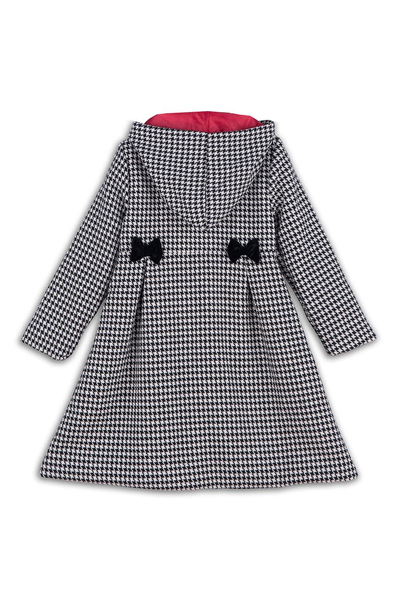 JOE-ELLA Kids' Hooded Houndstooth Coat, Alternate, color, Black