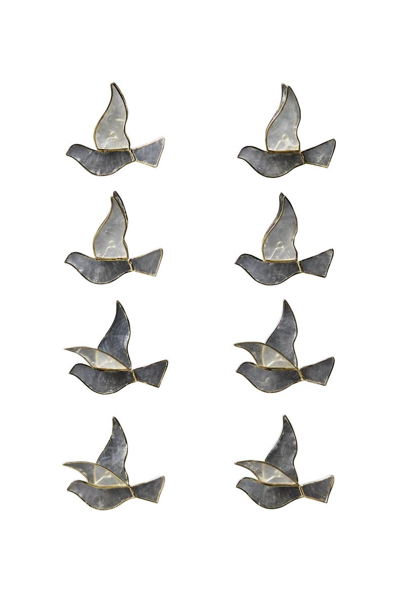 Balsam Hill Golden Dove Capiz Ornament Set, Main, color, Natural