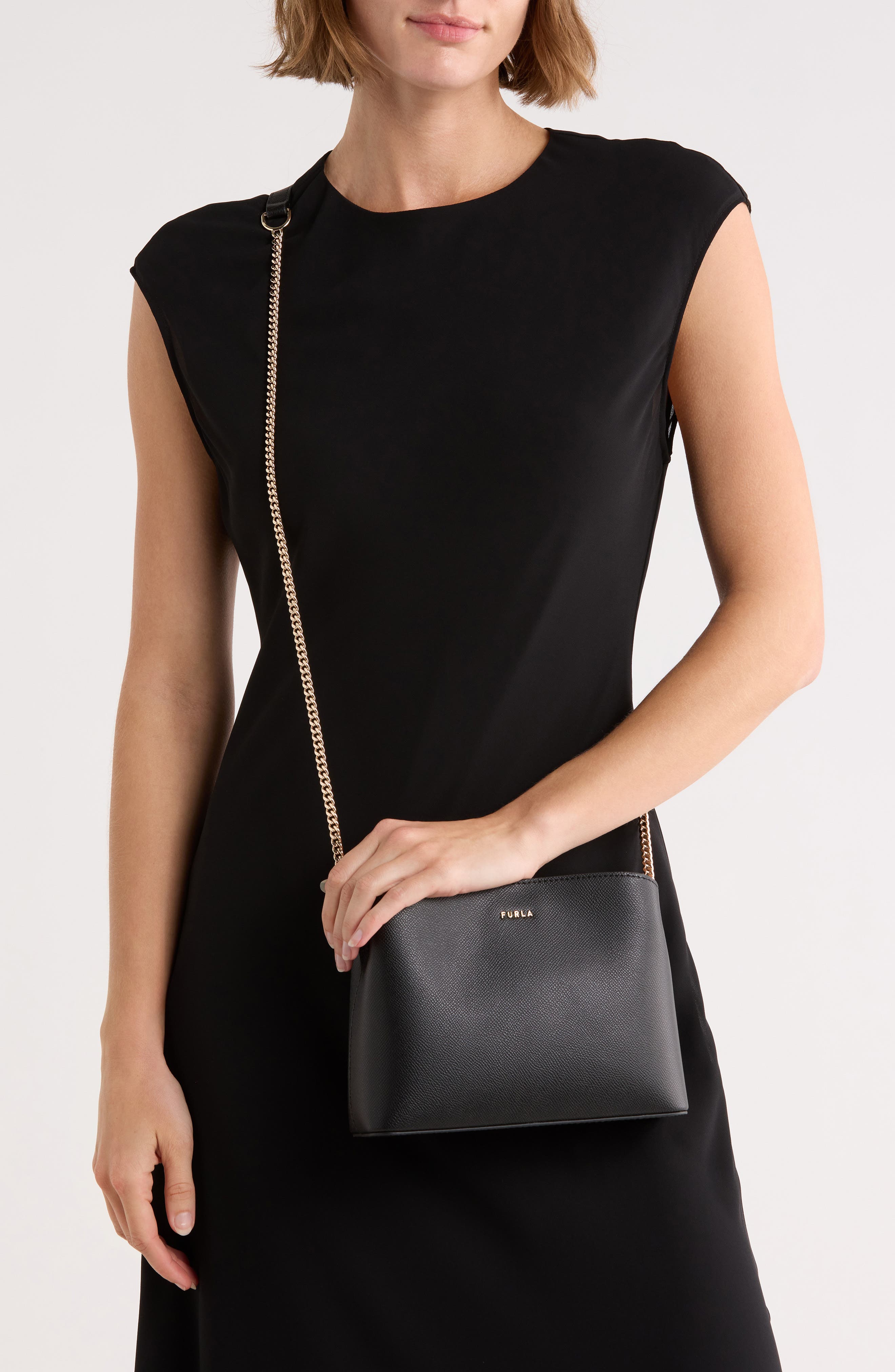 Tessa Mini Leather Crossbody Bag, Alternate, color, NERO