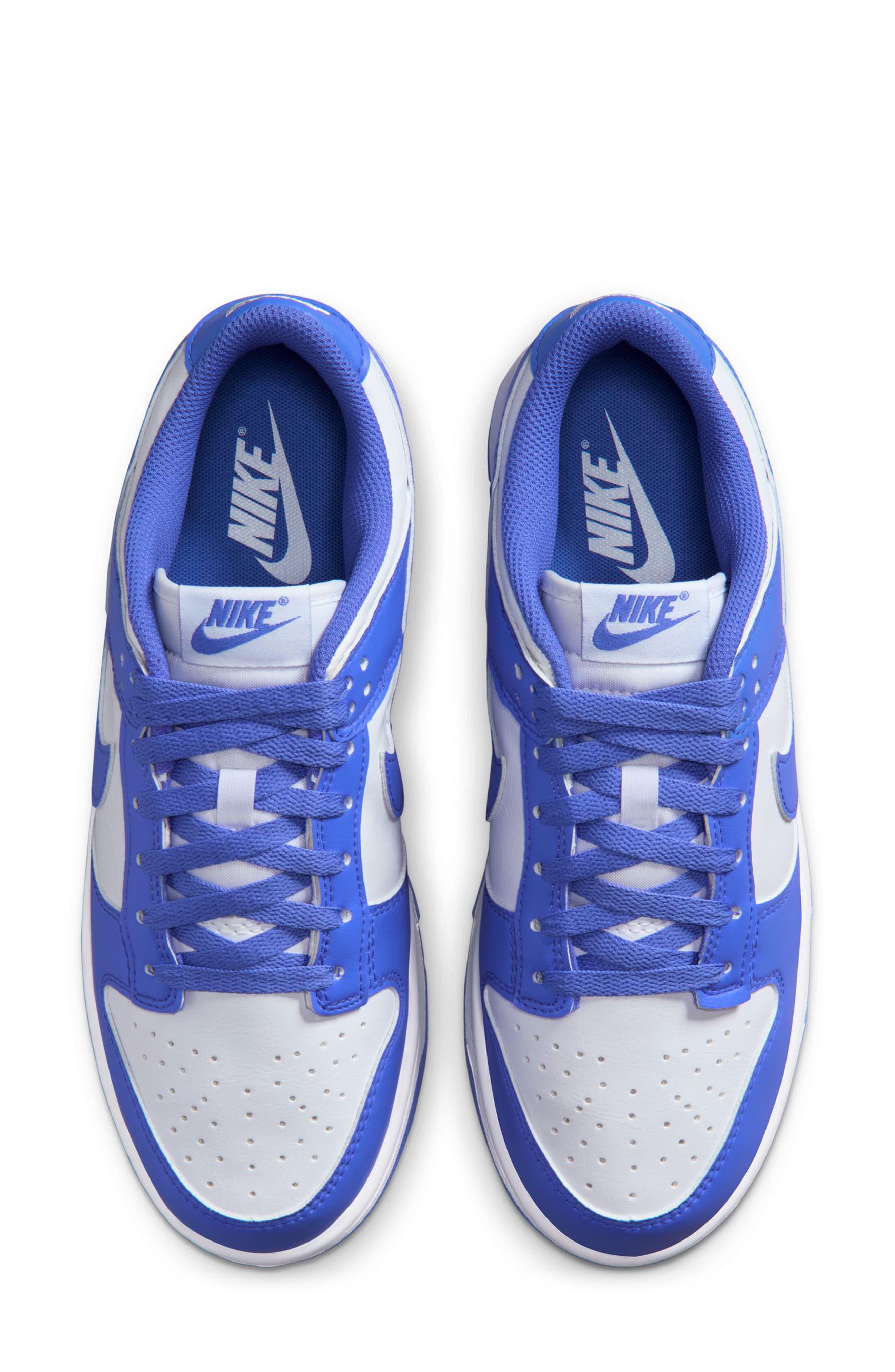 Dunk Low Basketball Sneaker, Alternate, color, WHITE/ SAPPHIRE/ WHITE