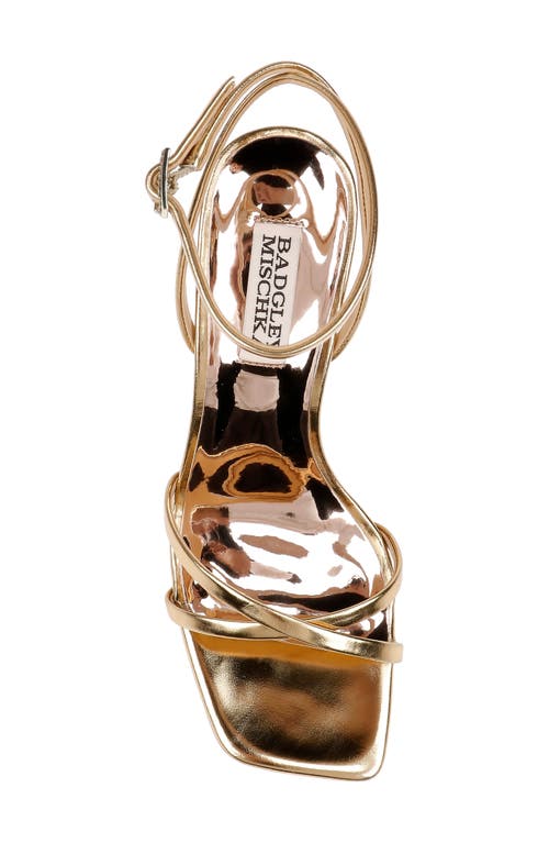 Badgley Mischka Callie Ankle Strap Sandal In Gold