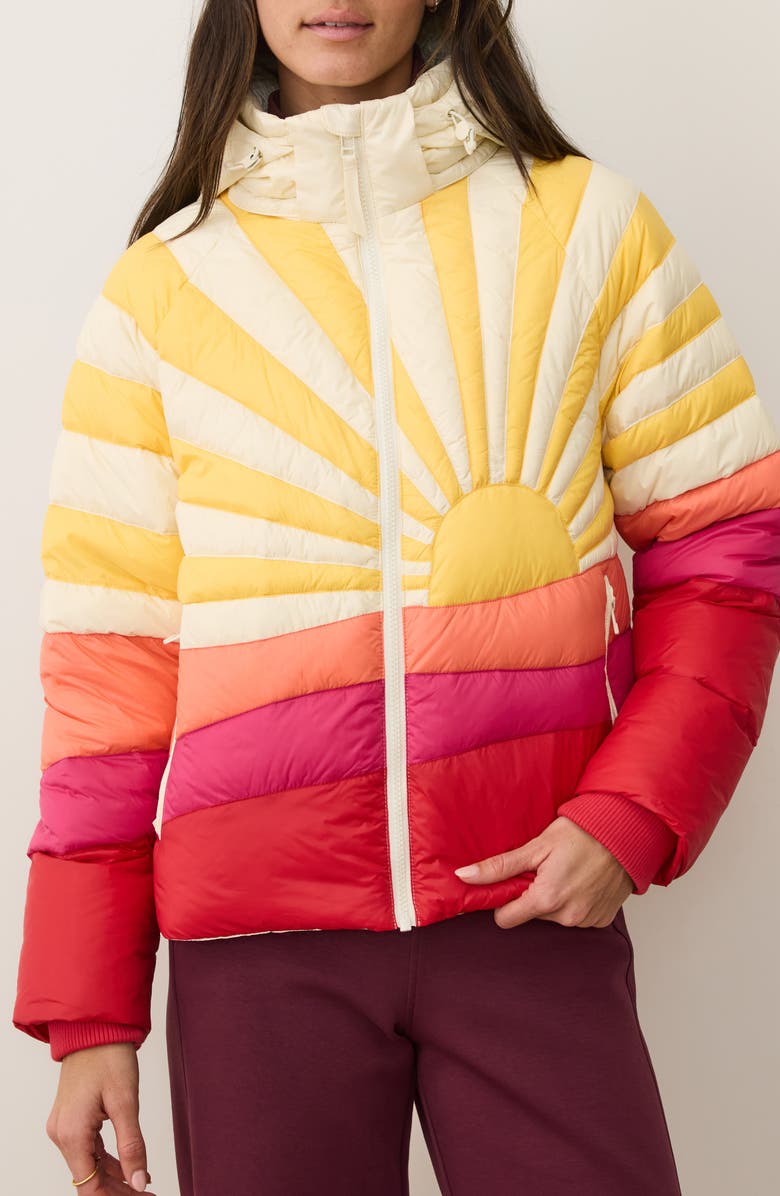 Marine Layer Sunbeam Puffer Jacket, Main, color, Sunburst