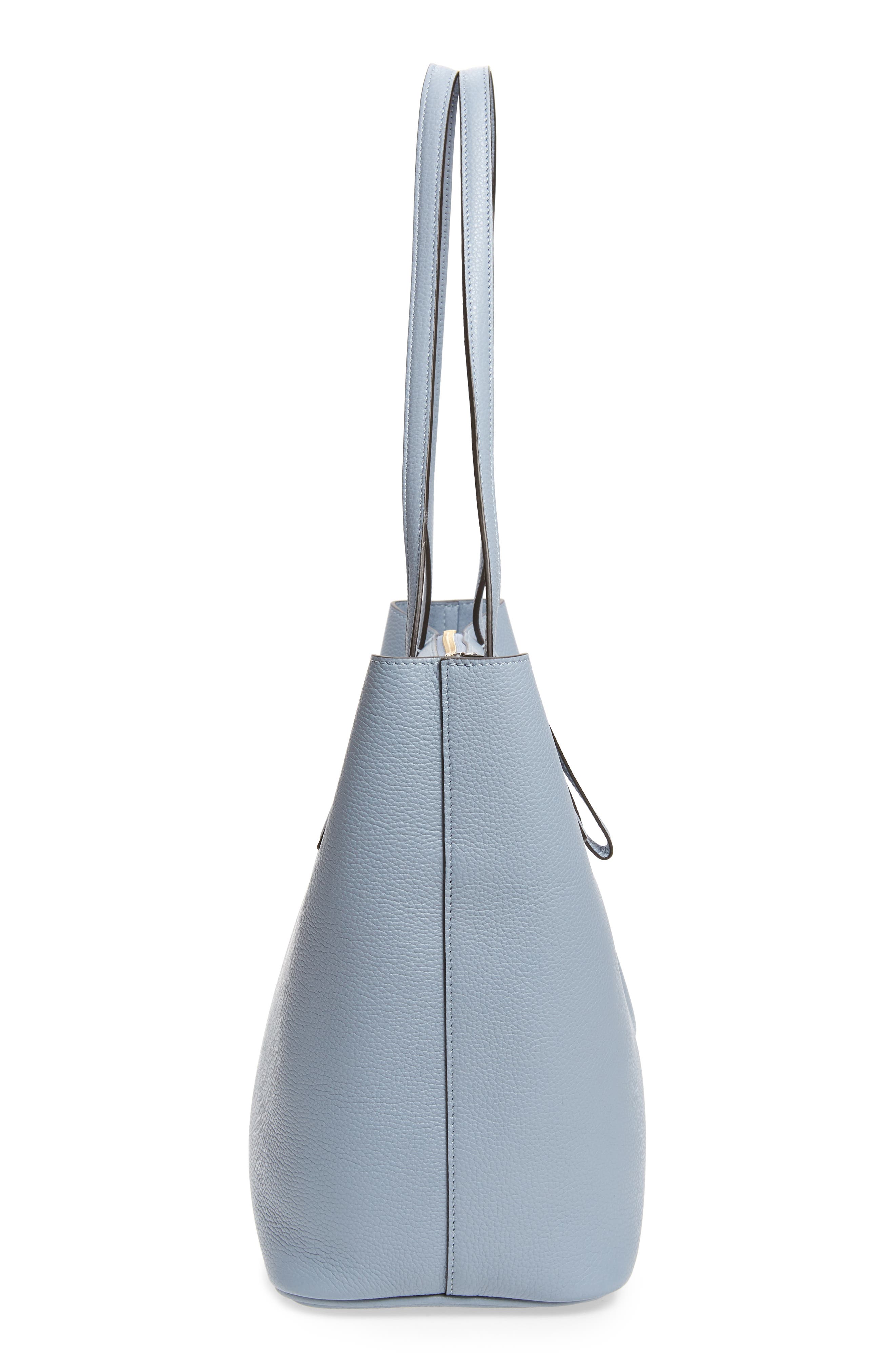 Salvatore Ferragamo City Quilted Gancio Leather Tote, Alternate, color, STORMY SKY