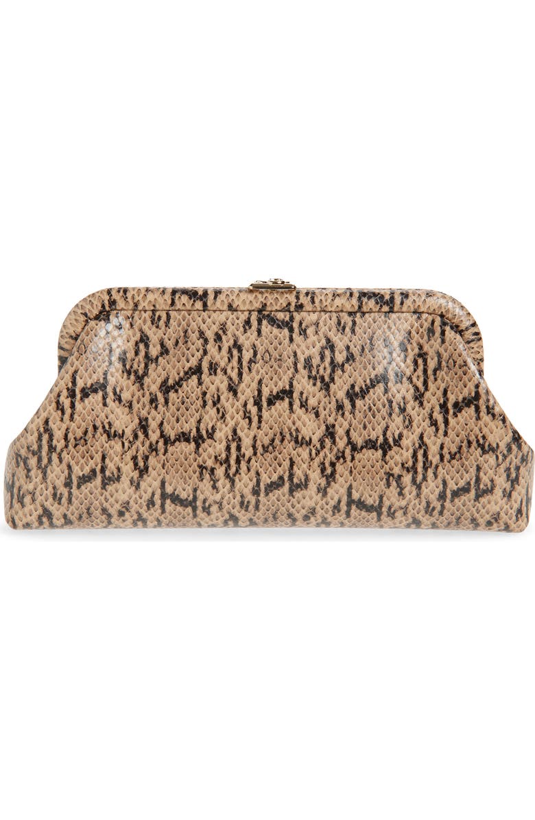 Jimmy Choo Skylar Snake Embossed Clutch, Main, color, Chai/ Light Gold