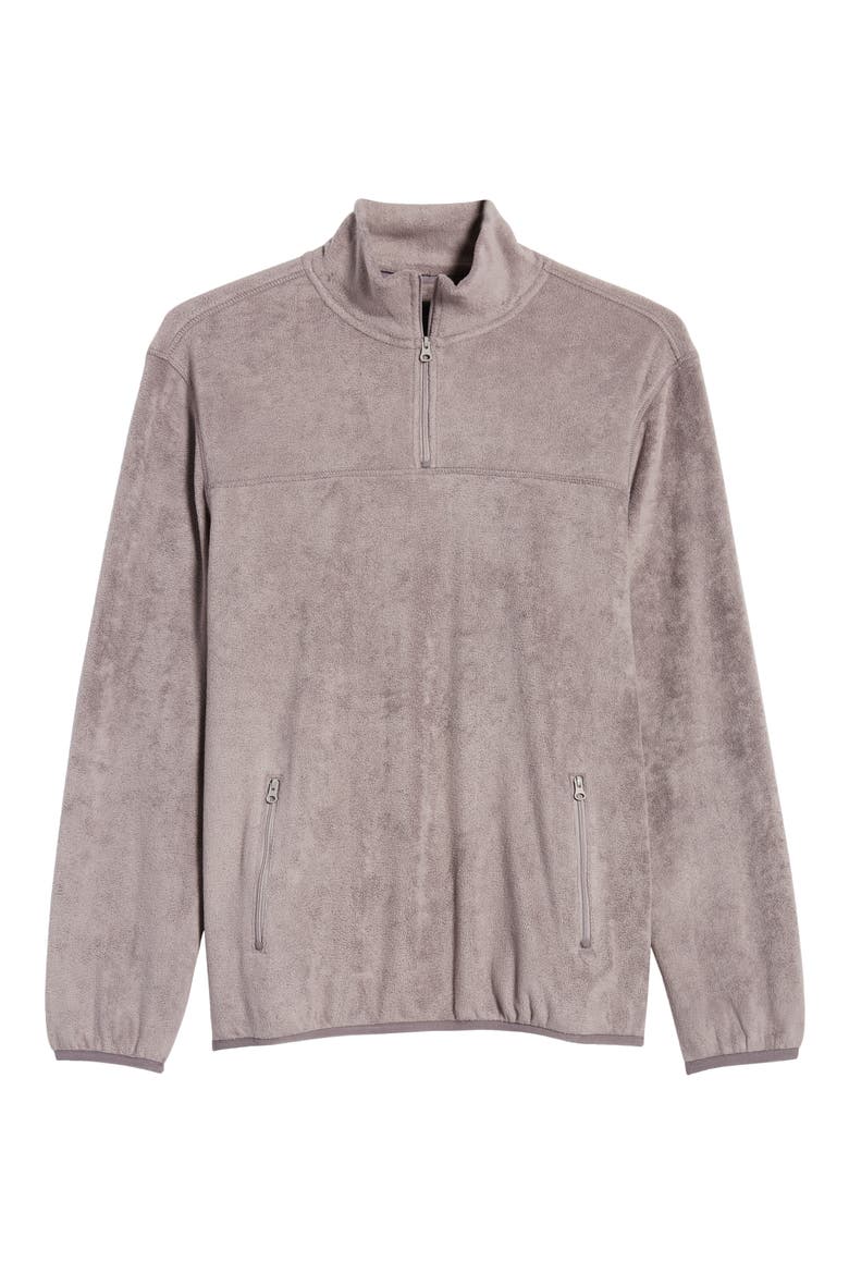 Quarter Zip Fleece Pullover, Alternate, color, SMUDGE