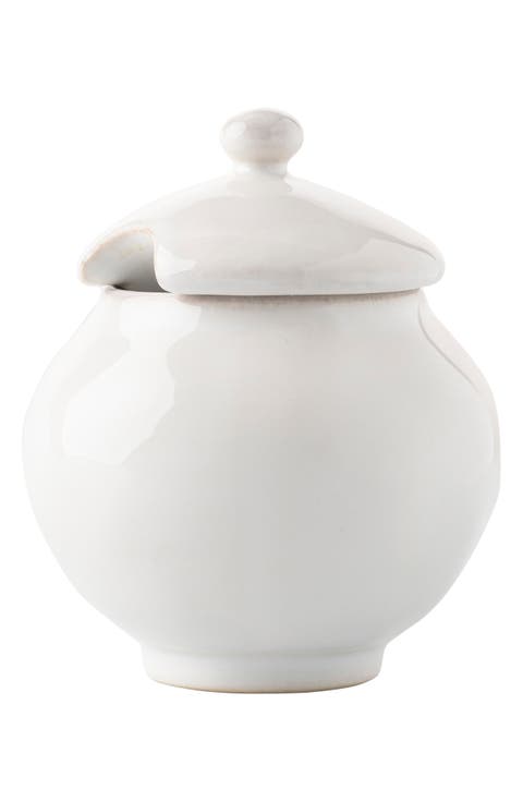Puro Whitewash Sugar Bowl & Lid