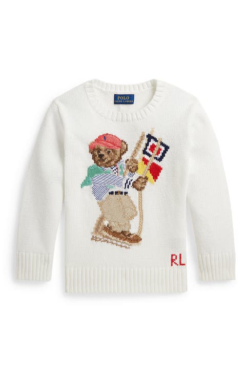 Kids' Polo Bear Cotton Crewneck Sweater (Toddler & Little Kid)