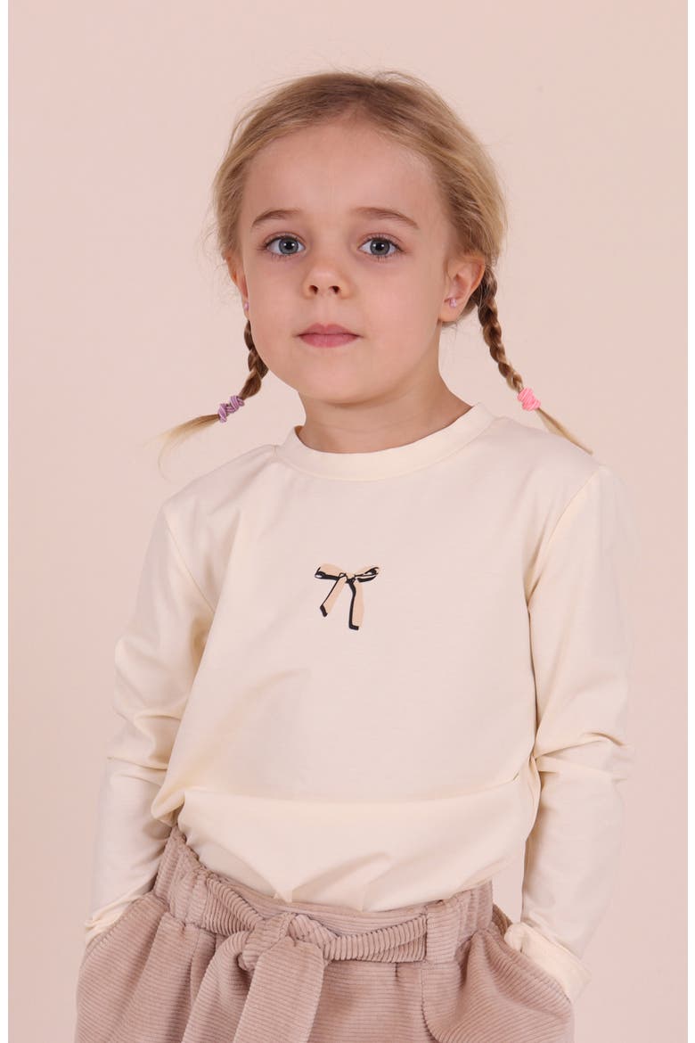 Kids' Fabbowlous Long Sleeve Stretch Cotton T-Shirt, Alternate, color, CREAM