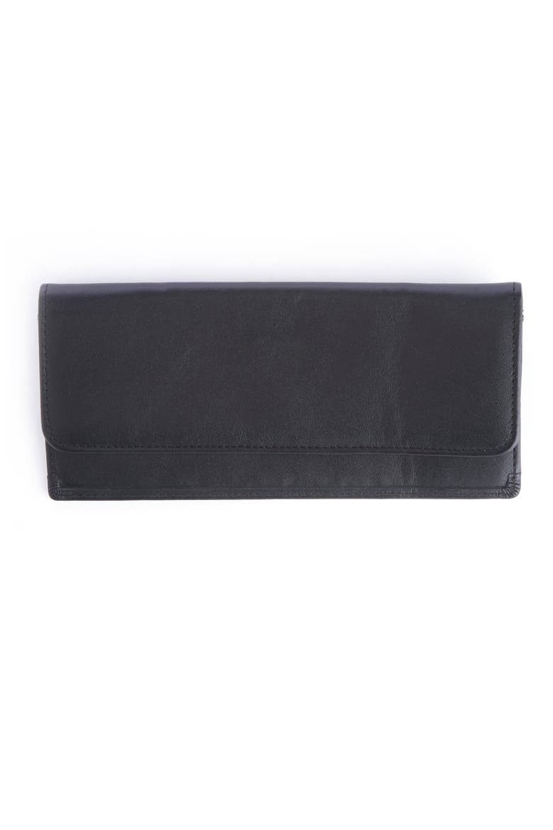 RFID Blocking Leather Clutch Wallet, Alternate, color, BLACK