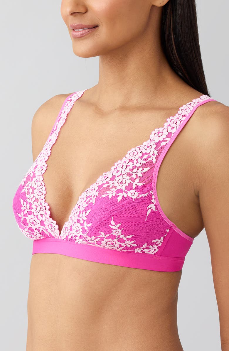 Wacoal Embrace Lace<sup>®</sup> Wire Free Bralette, Alternate, color, Wild Azalea/ Cradle Pink
