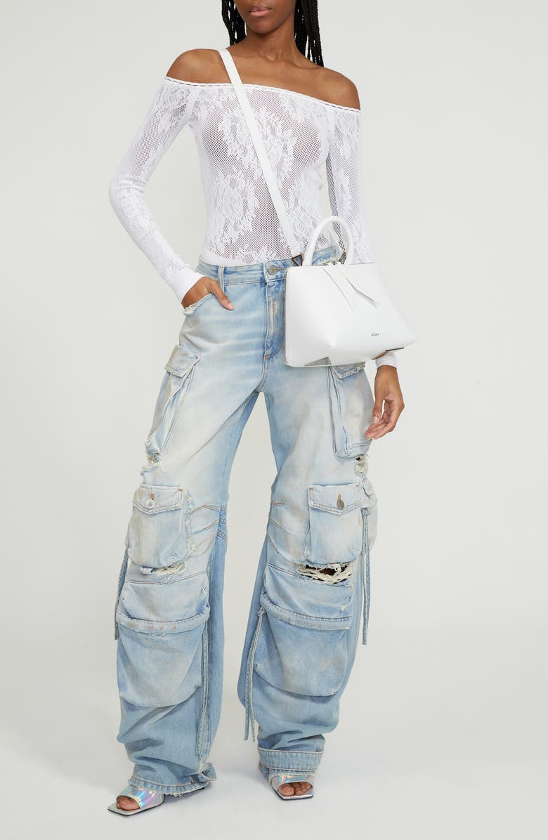 The Attico Monday Leather Top Handle Bag, Alternate, color,