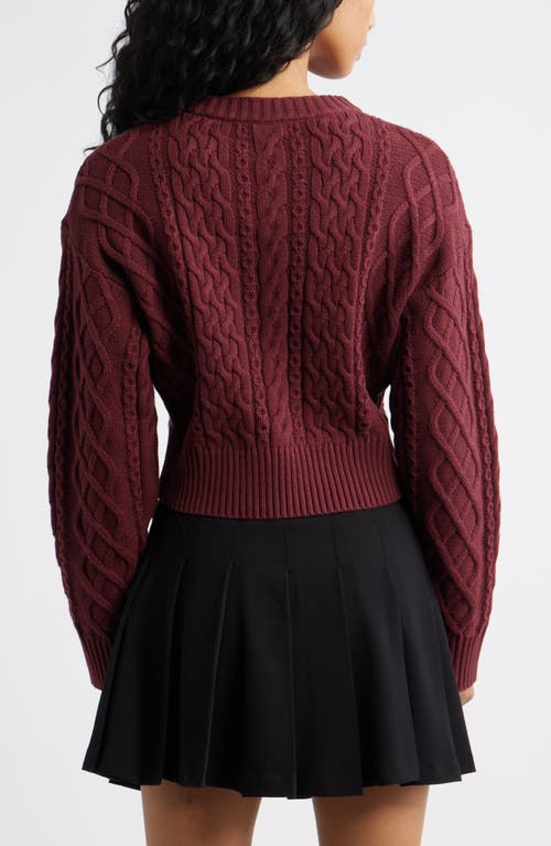 Bp. Cable Pullover Sweater In Burgundy
