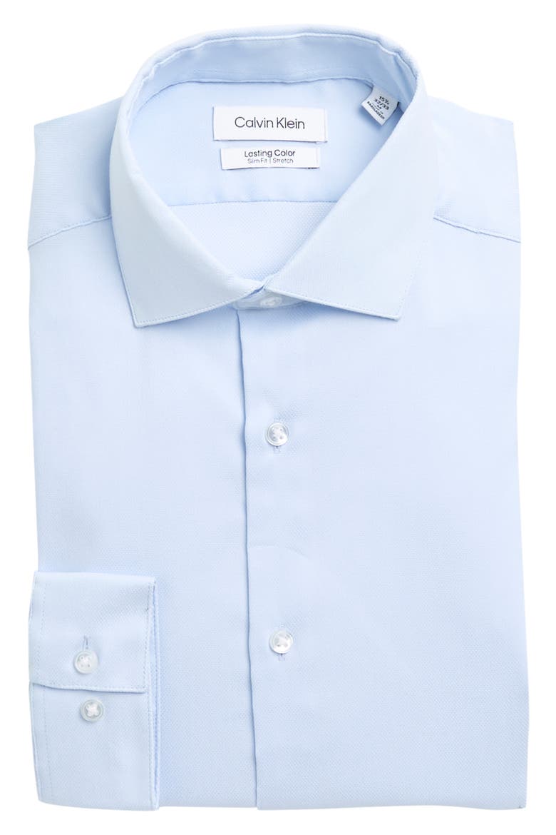 Lasting Color Slim Fit Stretch Dress Shirt, Main, color, SOFT BLUE