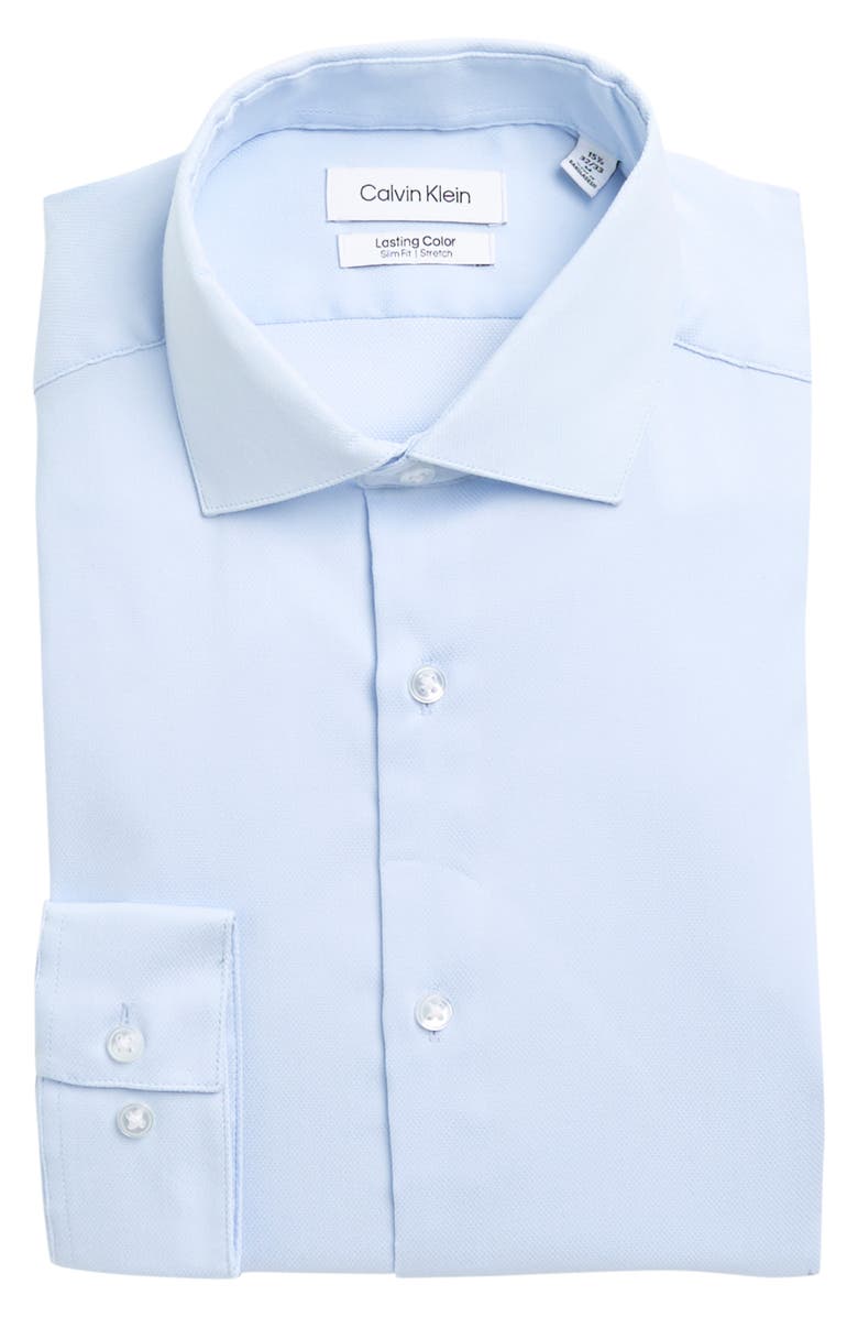 Calvin Klein Lasting Color Slim Fit Stretch Dress Shirt, Main, color, Soft Blue