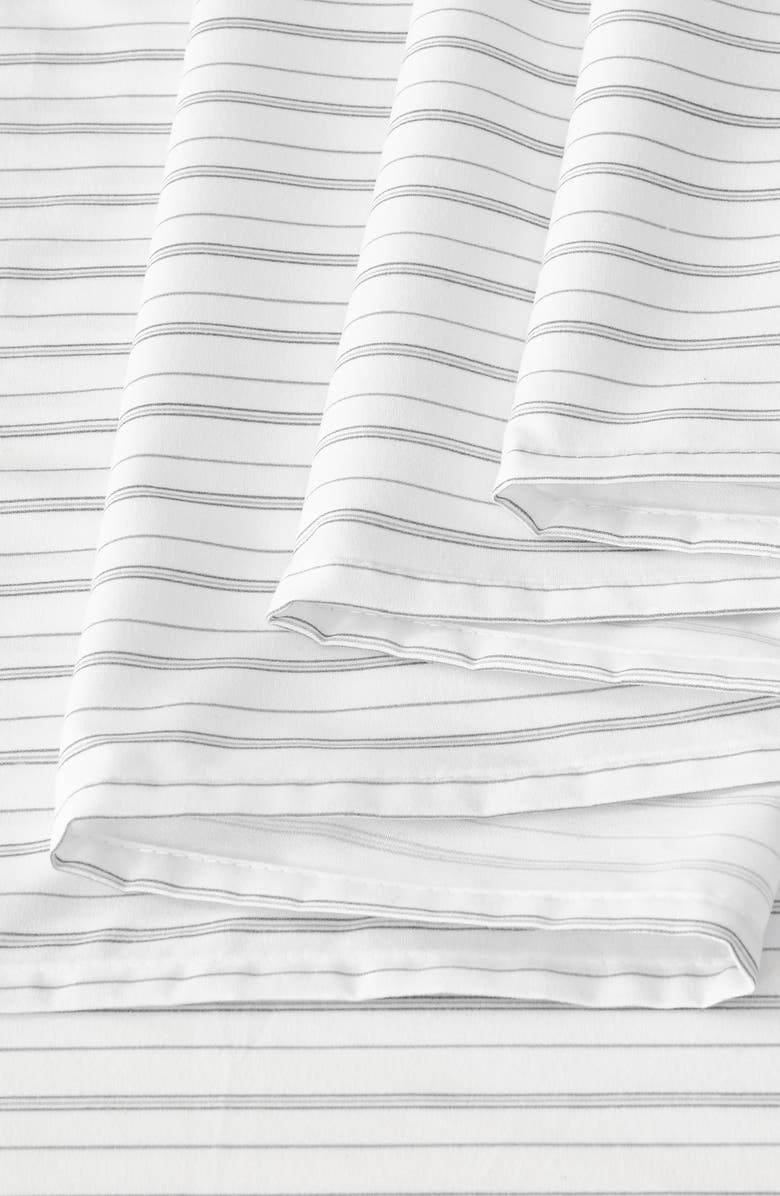 Woven & Weft Stripe Microfiber Sheet Set, Alternate, color, Dark Grey