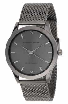 GEOFFREY BEENE Men's Black Diamond Mesh Strap Watch, 40mm - 0.02 ctw