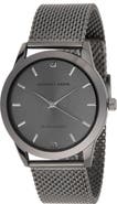 GEOFFREY BEENE Men's Black Diamond Mesh Strap Watch, 40mm - 0.02 ctw