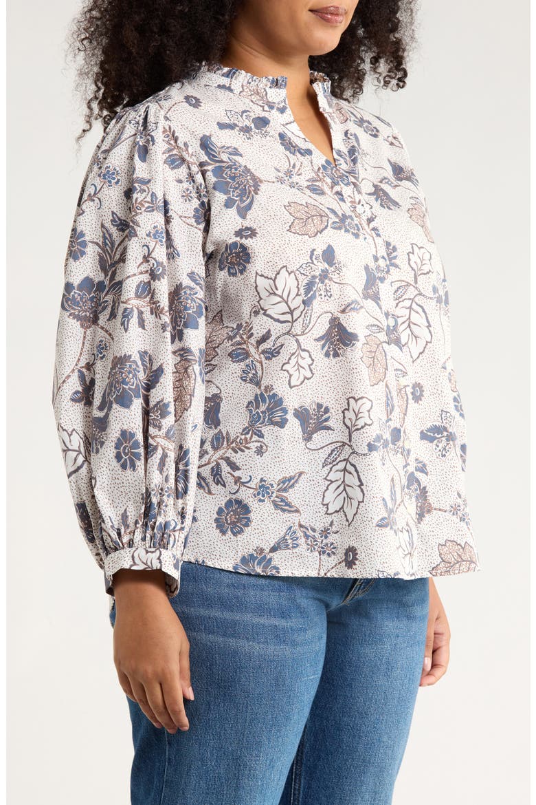 Bryony Floral Button-Up Shirt, Alternate, color, BROWN-BLUE