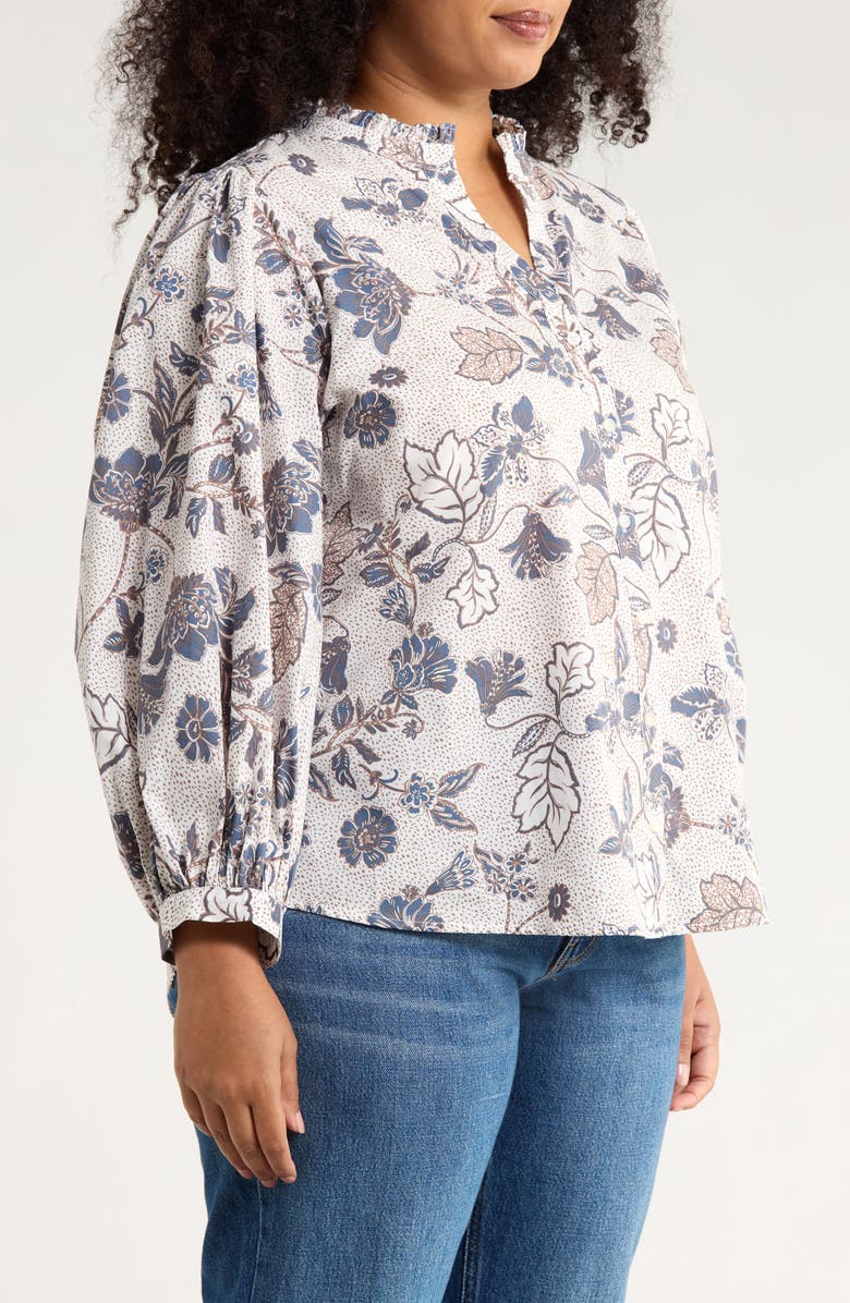 SUGARLIPS Bryony Floral Button-Up Shirt, Alternate, color, Brown-Blue