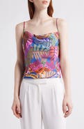 Tahari ASL Tropical Print Satin Camisole