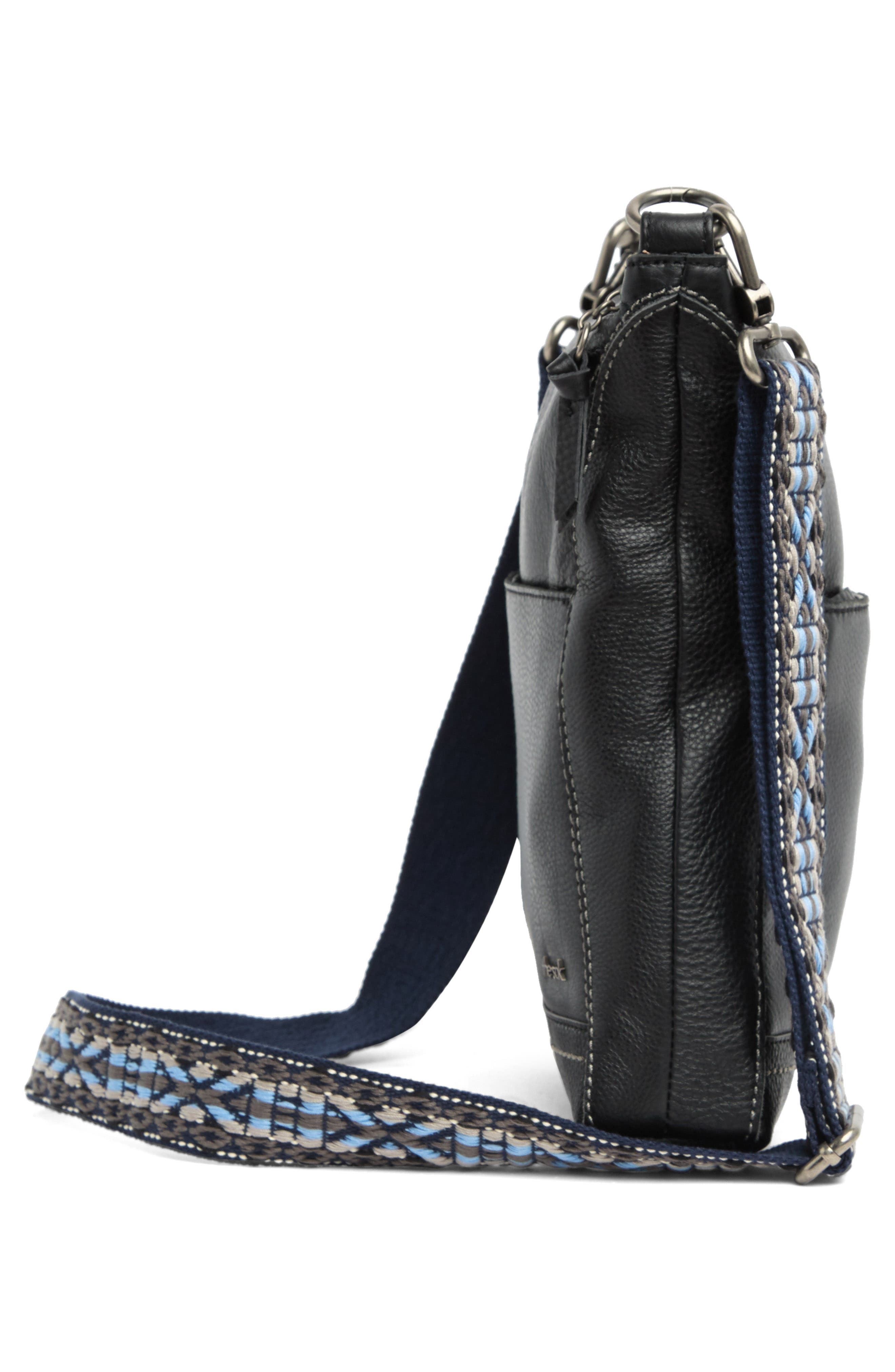 Lucia Crossbody Leather Bag, Alternate, color, Black