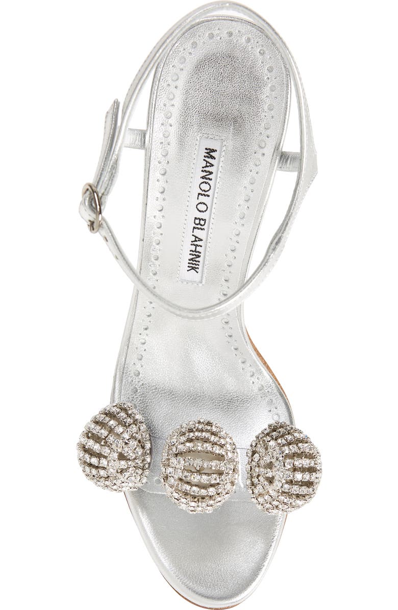 Manolo Blahnik Elhob Metallic Sandal, Alternate, color,