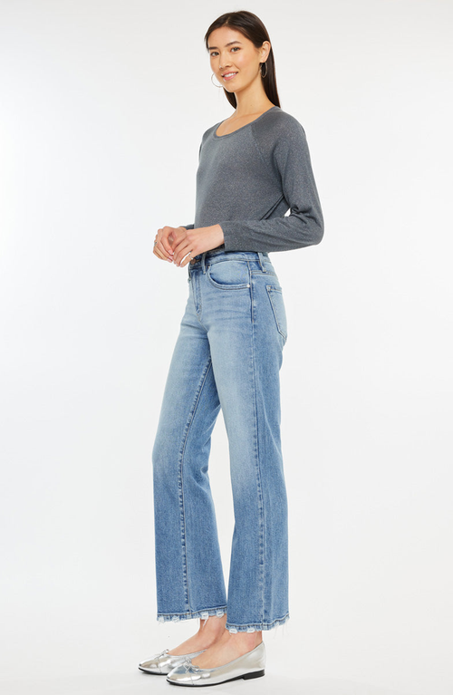 Kancan Melissa High Rise Slim Wide Leg Jeans In Blue