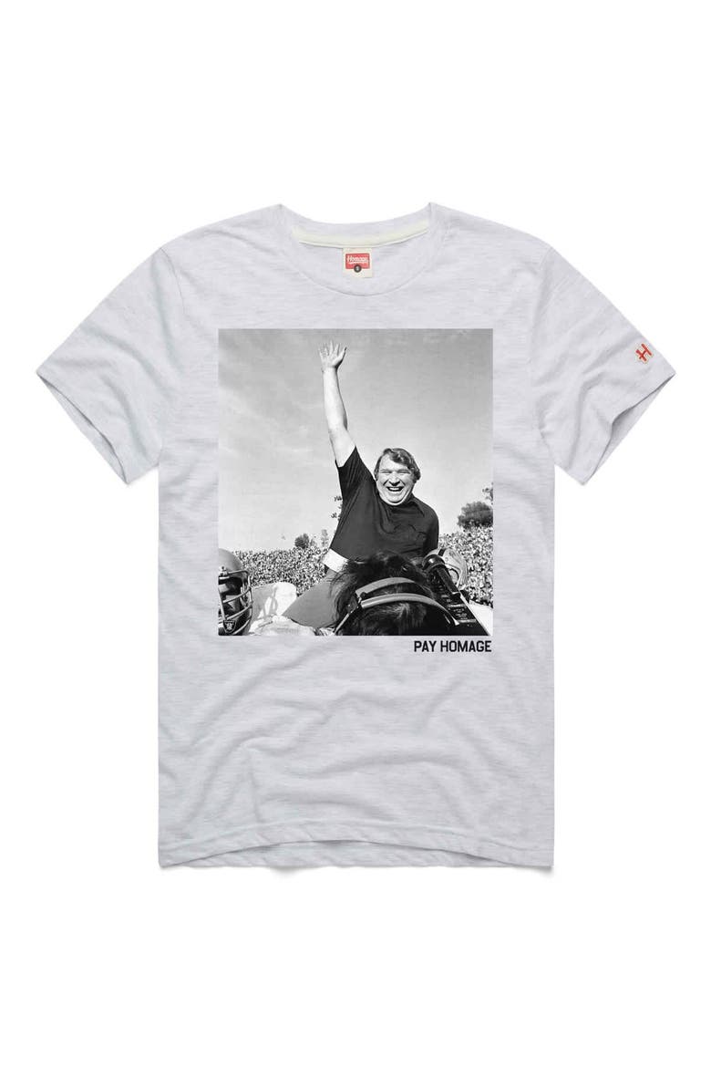 Unisex Homage John Madden Ash Oakland Raiders Tri-Blend T-Shirt, Main, color, Ash