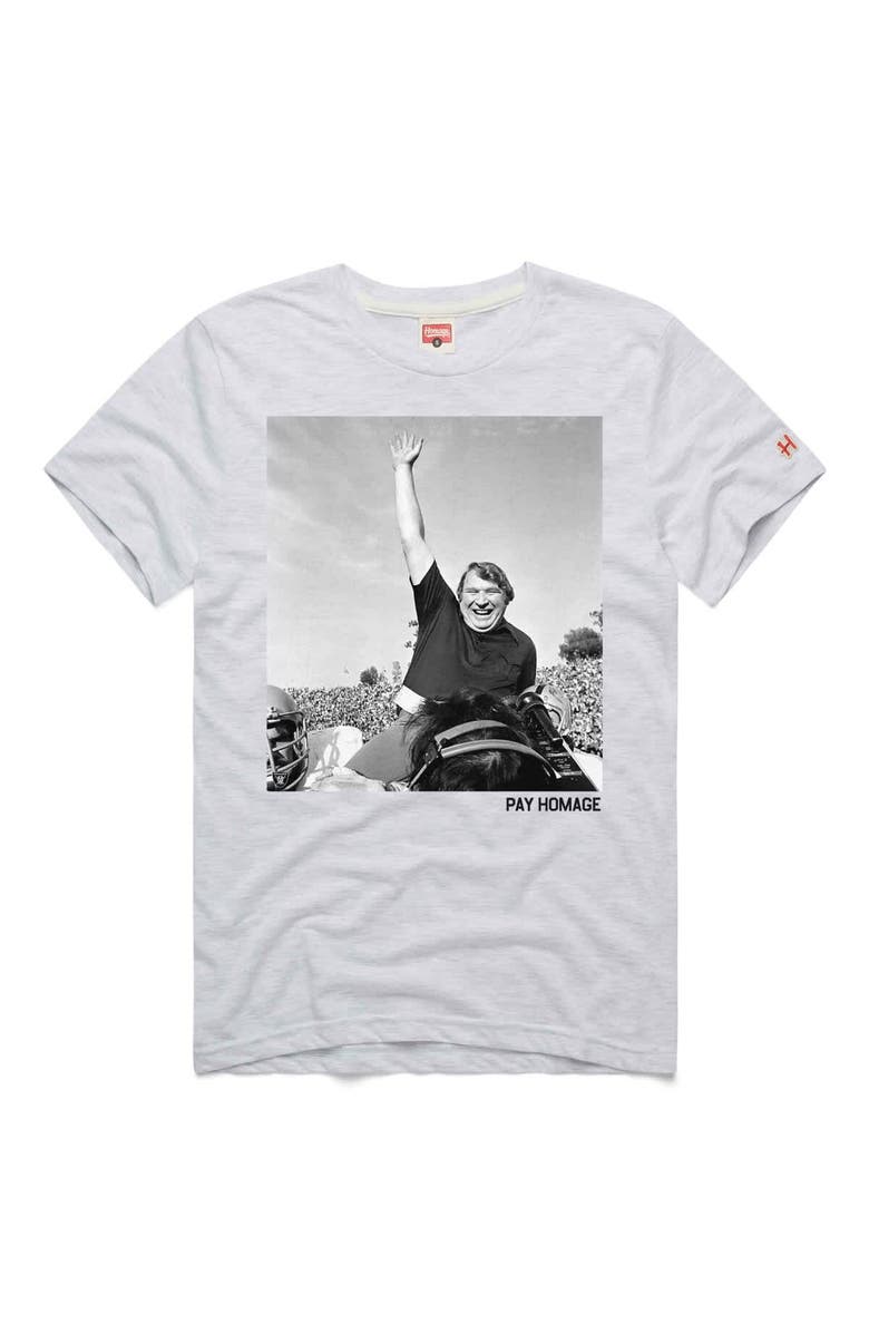 Homage Unisex Homage John Madden Ash Oakland Raiders Tri-Blend T-Shirt, Main, color, Ash